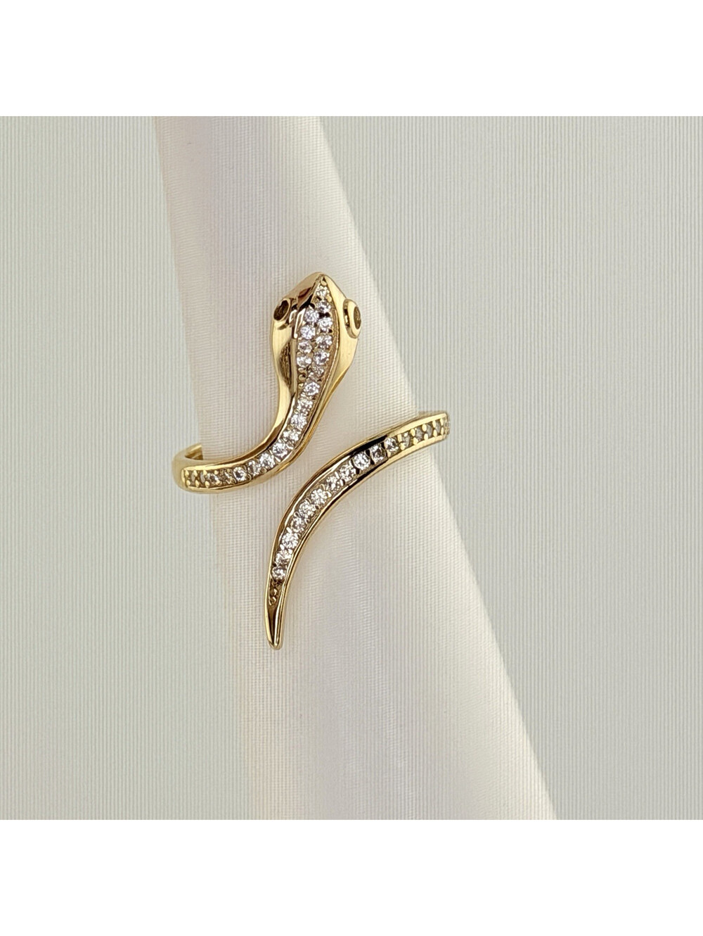 Bomb Party Vermeil Ring Sz 5 "Serpentina” on .925 Sterling W/ Gold SNAKE RG48355